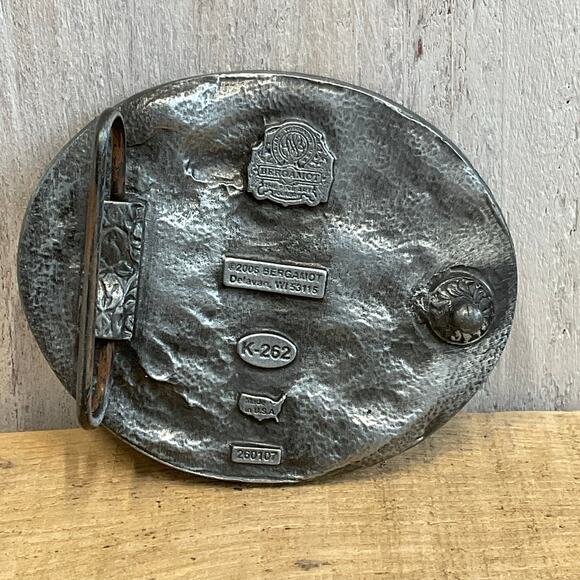 Bergamot Loud Pipes Save Lives Belt Buckle 2006 Biker Motorcycle Vintage USA - Picture 4 of 6